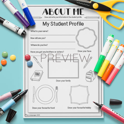 Back to school student profile for children