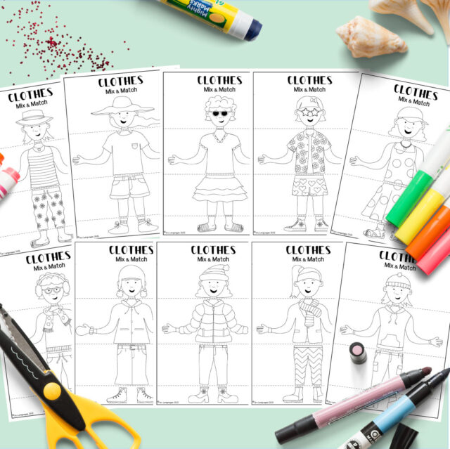 Girls clothes mix and match craft