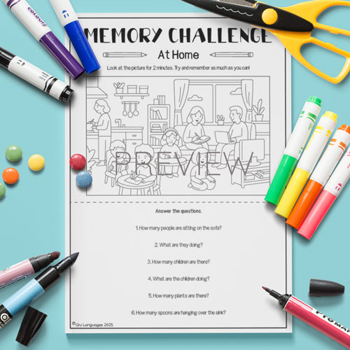 At home memory challenge activity for children