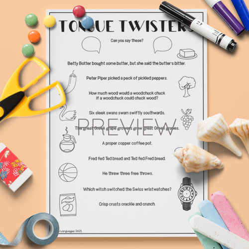 Challenging tongue twisters for children