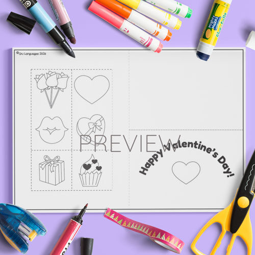 Valentine's Day pop up card for children