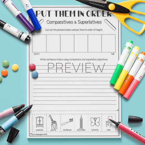 Put them in height order activity for children