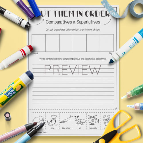 Put them in order activity for children learning English