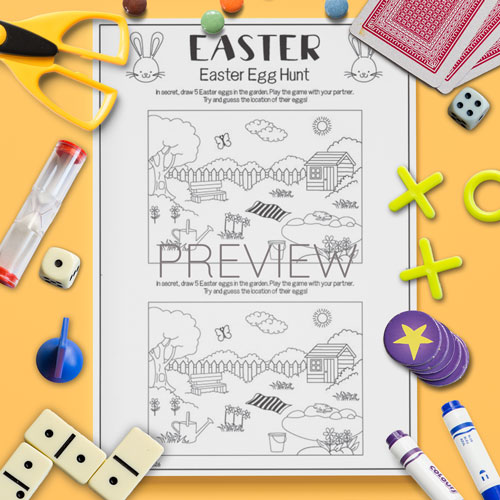 Easter egg hunt game for children learning English