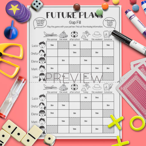 Going to information gap fill game for children learning English