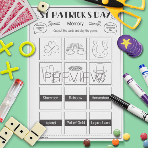 St Patrick's Day memory game for children