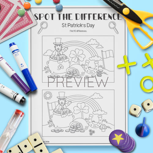 St Patrick's Day spot the difference activity for children