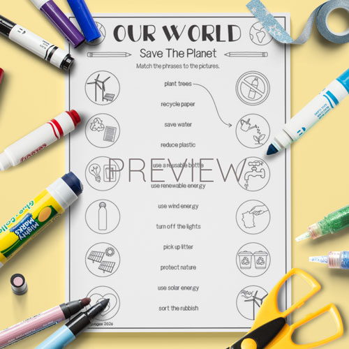 Environment matching activity for children learning English